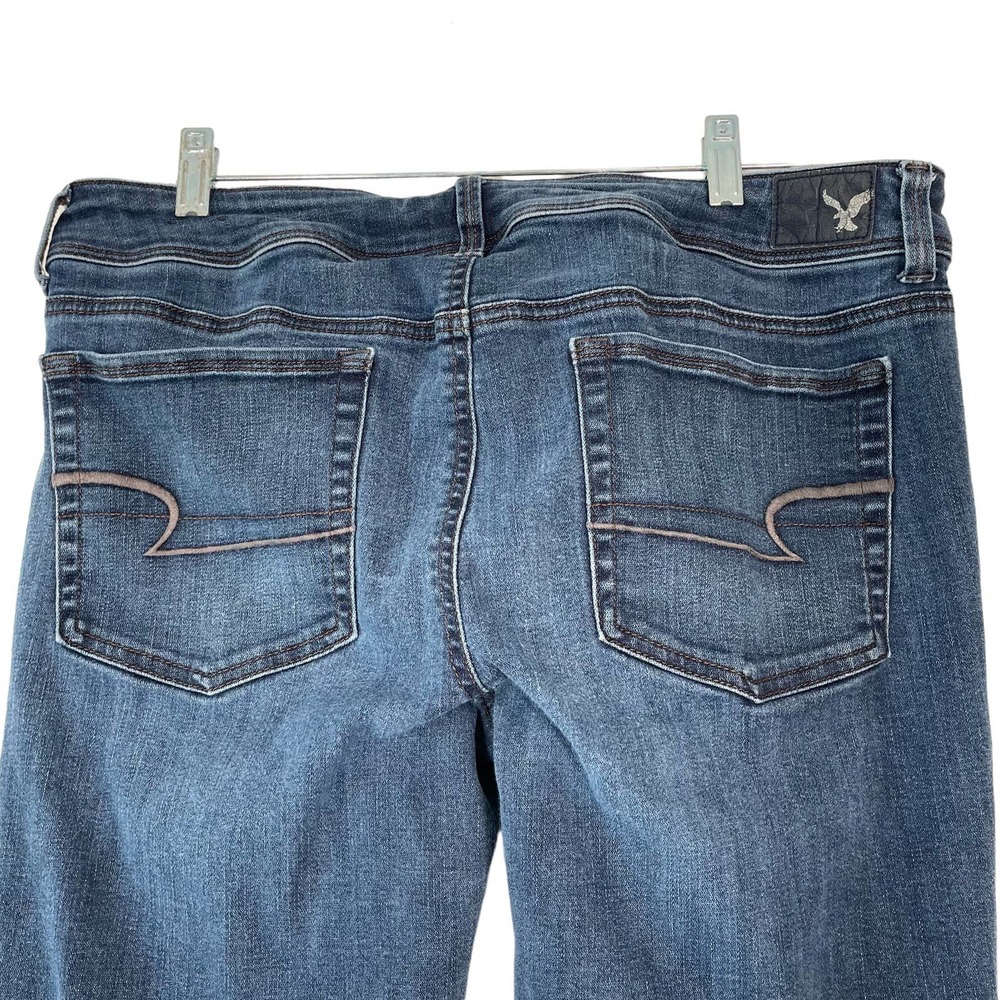 American Eagle Super Stretch Kick Boot Jeans Women's Size 16 Medium Wash - Picture 8 of 8